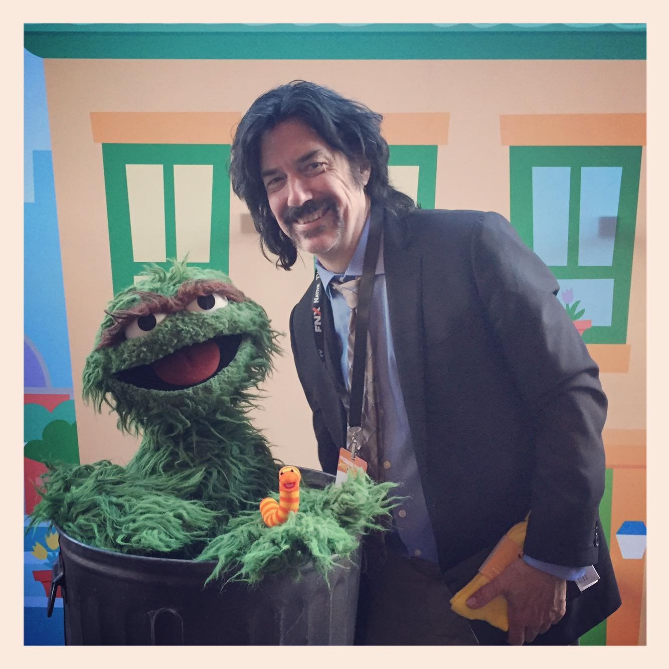 Oscar the Grouch and Tony Morris